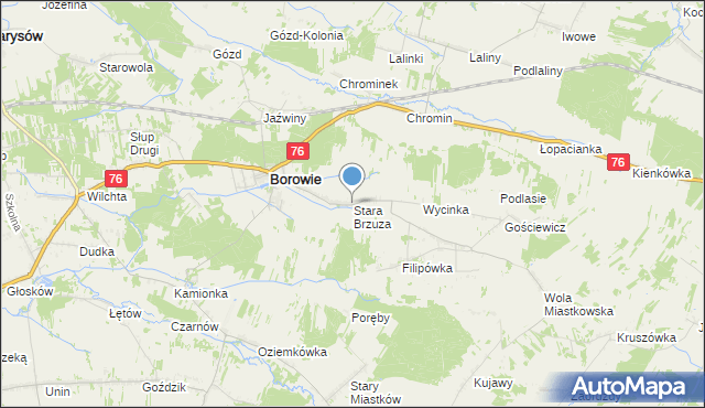 mapa Stara Brzuza, Stara Brzuza na mapie Targeo